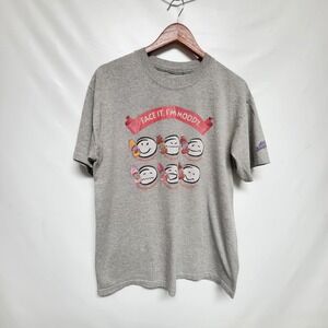 Vintage Snapple shirt Mens large gray cartoon Faces W/Feels‎ Feelings Fun Medium